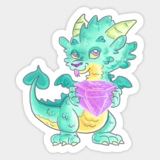 Gem Holding Dragon Sticker